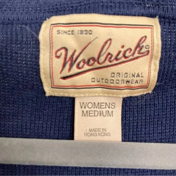 VTG Woolrich Full Zip Cardigan Navy Embroidered Sz M Cottagecore Grandma - Picture 3 of 8